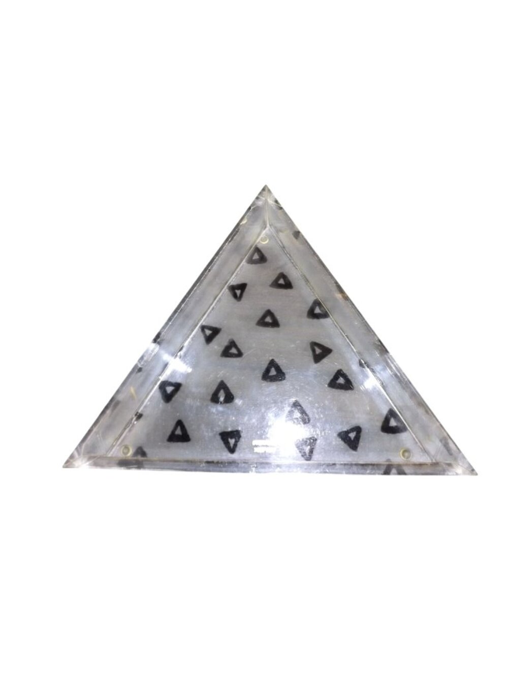 Lucite Triangle Tray Black Pattern ISpyDIY Modern Minimalist Cool Trinket Tray